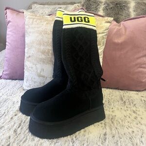 UGG Women's Black Knit Winter Boots